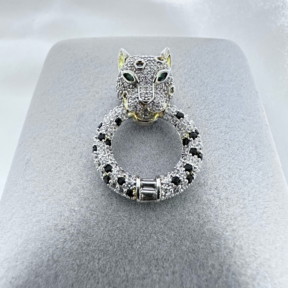 Vintage Cote d’ Argent Sterling Silver and CZ Panther Pendant